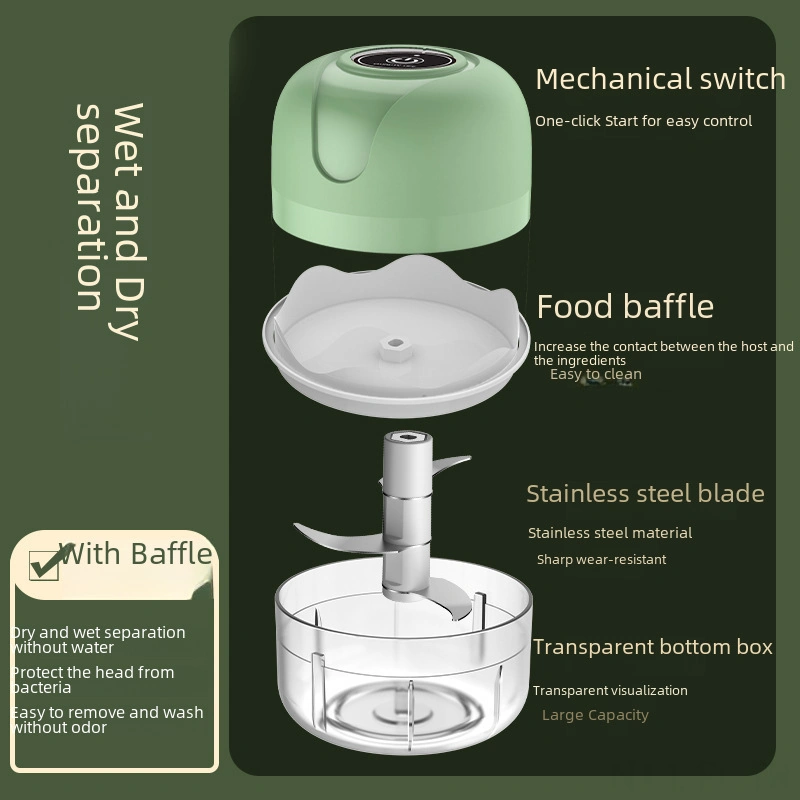 Lemestar Mini Elektrikli Sarımsak Dilimleyici - Kablosuz 250ml Yeşil Mutfak Aleti, Hızlı Sarımsak Hazırlama, Ev Ve Profesyonel Kullanım Siyah
