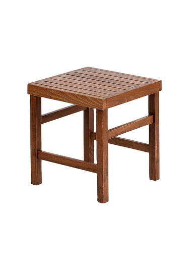 Bahçeme Kaş 40x40 Şezlong Tipi Ahşap Sehpa 45cm Yükseklik