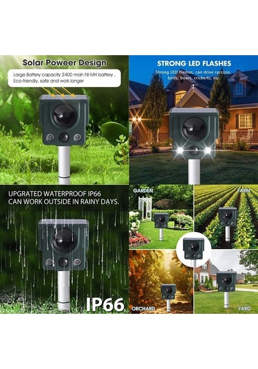 Lichen Ultrasonik Fare Kovucu, Kızılötesi Sensör Led Yanıp Sönen