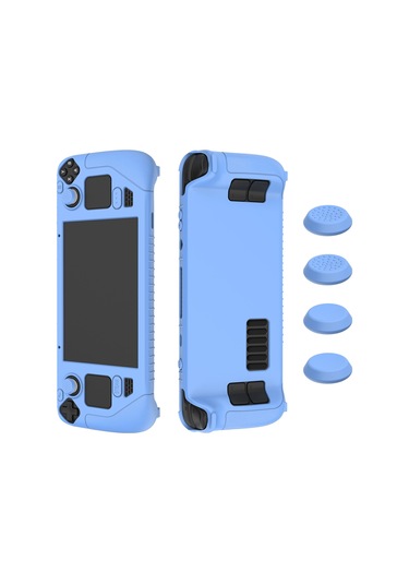 Steam Deck Oyun Denetleyicisi İçin 4 Adet Anahtar Kapaklı Yumuşak Silikon Koruyucu Kapak Kılıfı Parlak Mavi