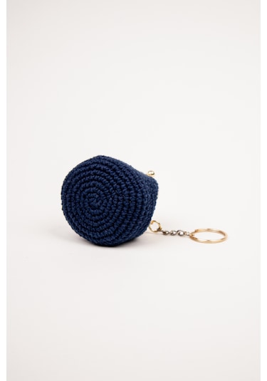 Fabric Craft Bag Mini Bozuk Para Cüzdanı Anahtarlık Klipsli Lacivert