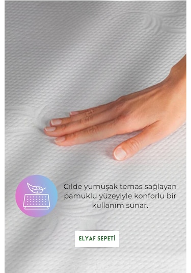 Pamuklu Üst Kumaşlı Yatak Alezi Ultra Sessiz Sıvı Geçirmez Yatak Koruyucu Alez Beyaz