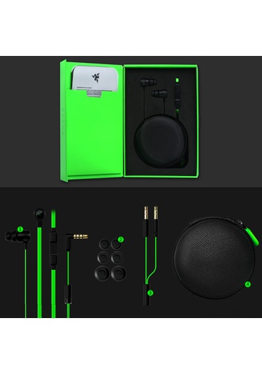 Tenfowee Razer Hammerhead Pro V2 Kulak İçi Oyun Kulaklığı - Mikrofonlu, Derin Bass, Gürültü Önleme, 3 Düğmeli Kontrol