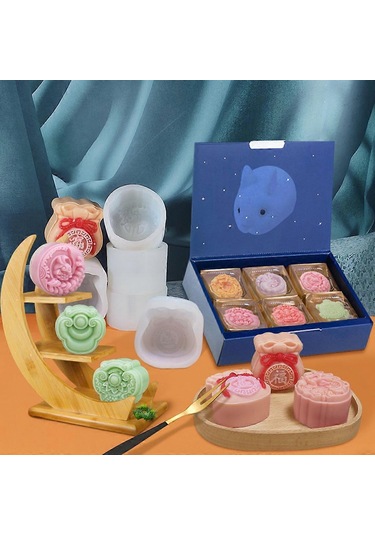 Bisküvi Kalıpları Kurabiye Orta Sonbahar Ay Kek Kalıbı Kristal Ka Diğer