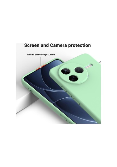 Xiaomi Poco F7 Pro İçin Düz Renk Sıvı Silikon Damlamaz Tam Kapsama Telefon Kılıfı Yeşil