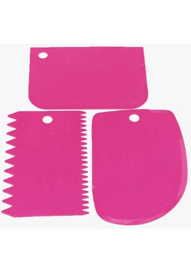 Hamur Kesici Kek Ekmek Dilimleme Pişirme Kek Bıçağı Spatula 16z Gül Kırmızı 3 Adet/Takım