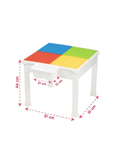 İki Sandalyeli 87 Parça Bloklu Mega Aktivite Masası