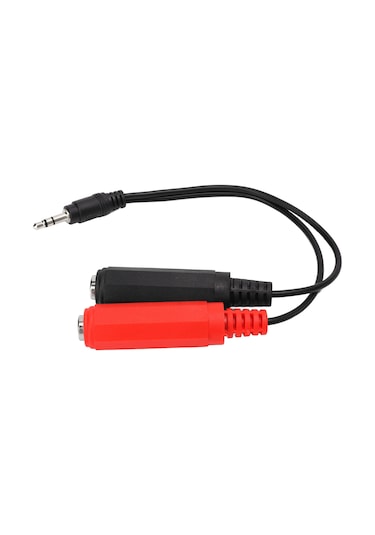 Ximistore9 20cm Uzunlukta Esnek Kordonlu 3.5mm Erkekden Çift 6.35mm Dişeye Ses Adaptörü - Sinyal Kaybı Azaltan, Plug & Play Ses Kablo Dönüştürücü