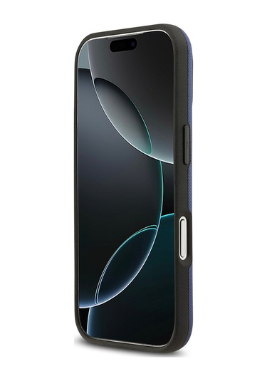 İphone 17 Pro Max Uyumlu Kılıf Bmw Lisanslı M-safeli Metal Logo Delikli M Dizayn Deri Kapak Lacivert Lacivert