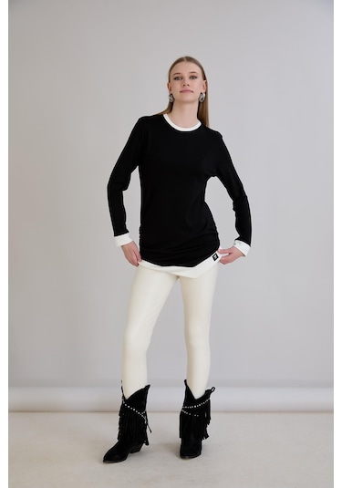 Sortie Collection Yanları Büzgülü Bluz Siyah