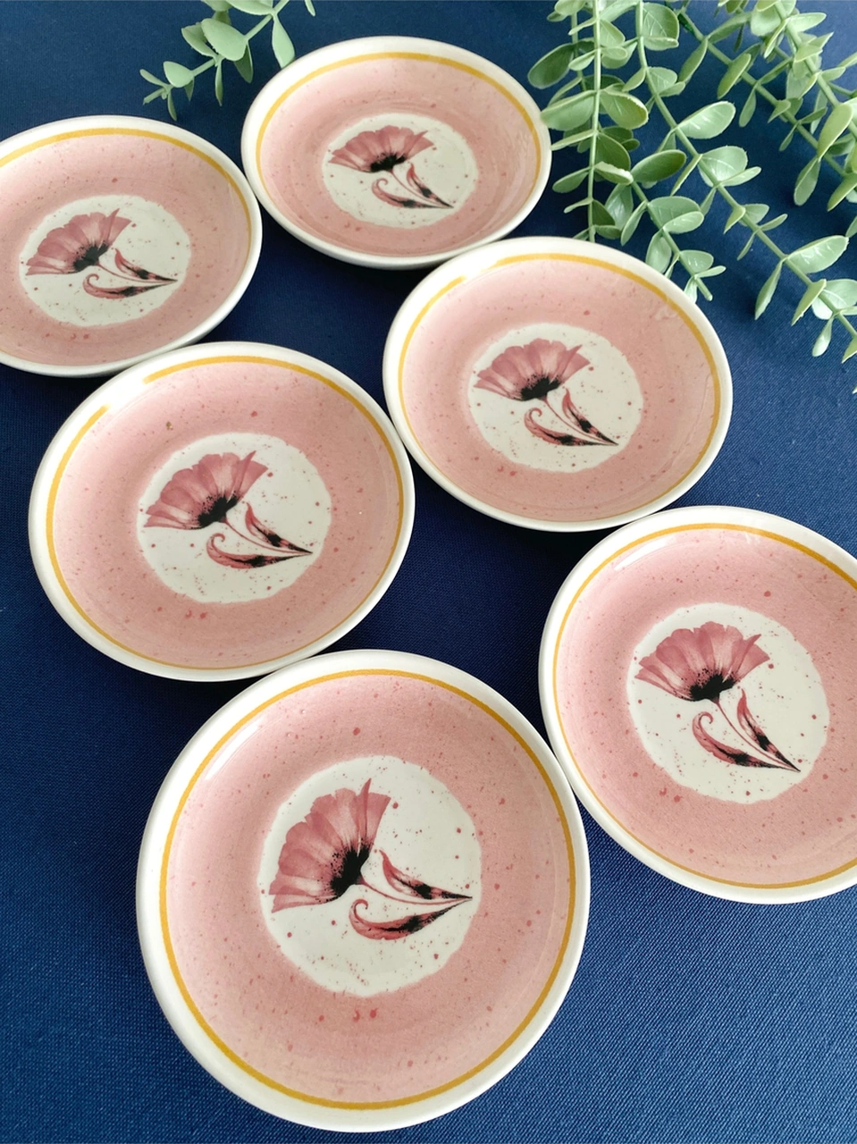 Pembe Gelincik Model 6 Adet Çay Tabağı Pembe