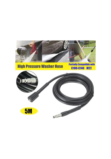 Yaleker M22 Tipi 5m Yüksek Basınçlı Yıkama Makinesi Hortumu - Dayanıklı, Aşınma Ve Patlama Direnci - Kısmen Nilfisk C100-c140 Uyumlu