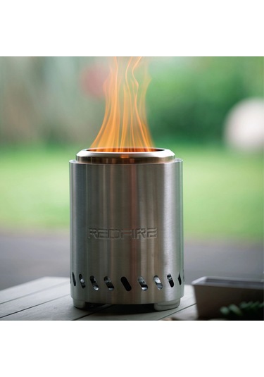 Redfire Volcano Dumansız Masaüstü Ateş Çukuru Silver - Medium Portatif Şömine Balkon & Teras Sobas