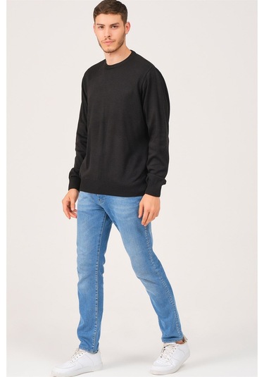 V0091 Dewberry Erkek Battal Oversıze Kazak-siyah Siyah