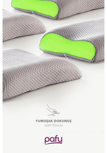 Pafu Visco Çift Boyun Destekli Karbon Ortopedik Yastık