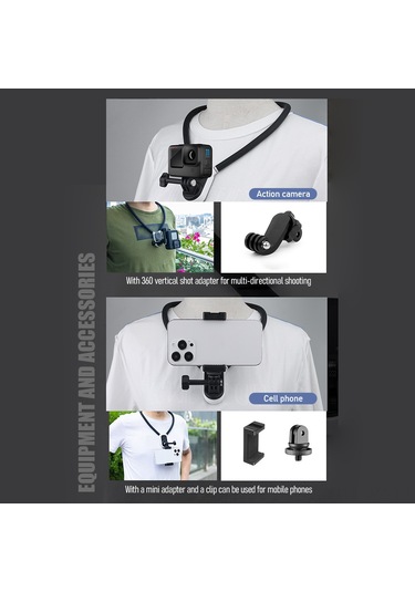 Wezone Gopro Ve Akıllı Telefonlar İçin Manyetik Boyun Askısı, Dikey Montaj Ve Adaptör Dahil