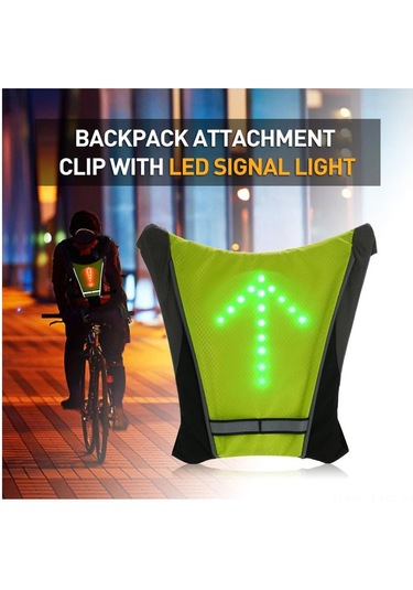 Geeroyoo Bisiklet İçin Kablosuz Uzaktan Kumandalı Led Güvenlik Işığı, Gece Sürüşü İçin Sarı Dönüş Işığı Ve Çanta Askısı Sarı