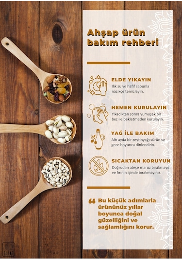 Gürgen Ağacı El Yapımı Tahta Ahşap Servis Spatula Çevirgeç 37 Cm