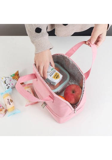 Kadınlar İçin Çift Bölmeli Yalıtımlı Öğle Yemeği Çantaları, Erkekler İçin Yalıtımlı Tote Çanta, S İçin Hafif Ve Taşınabilir Öğle Yemeği Kutusu Çok Renkli