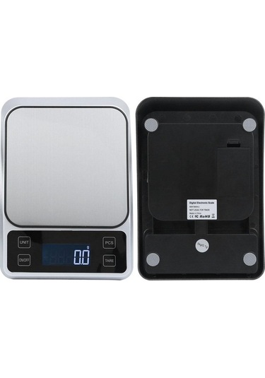 Novahub Jms Çok Fonksiyonlu Paslanmaz Çelik Mutfak Terazisi - Dijital Tasarımlı Gümüş