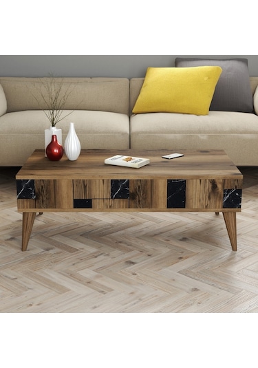 Variant Madrid Orta Sehpa - Ceviz / Siyah Mermer