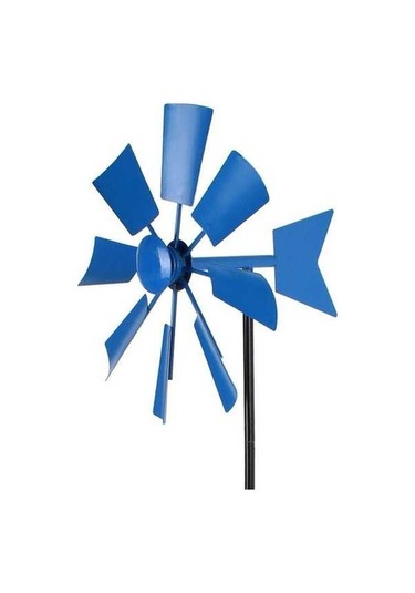 Ebitda Rustik Bahçe Dekorasyonu Peyzaj Süs Fırıldak Açık Mavi