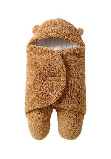 Moveevo Bebek Sonbahar Ve Kış Kalınlaştırılmış Kuzu Polar Battaniye Bölünmüş Bacak Uyku Tulumu Haki Kalınlaştırılmış Beden S Haki