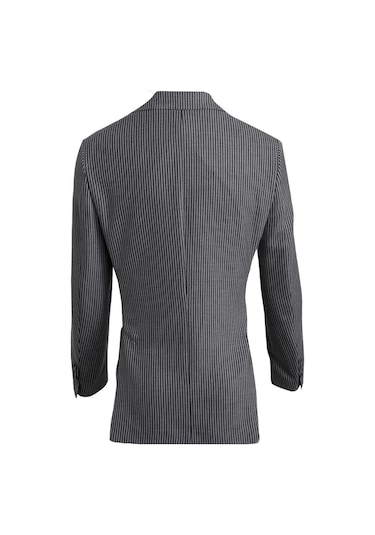 Uki Lacivert Mono Yaka, Torba Cep, Çift Yırtmaç Ceket Lacivert