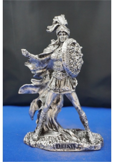 Athena Savaş Tanrıçası 26 Cm Mitolojik Heykel, Ev Dekor Ve Hediyelik Biblo Gümüş