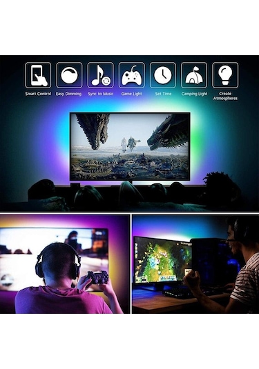 Jms Led Şerit Rgbıc Ws2812b Takip Efekti Işık Esnek Bant Diyot Şerit 2m Ws2812b Bht Ir