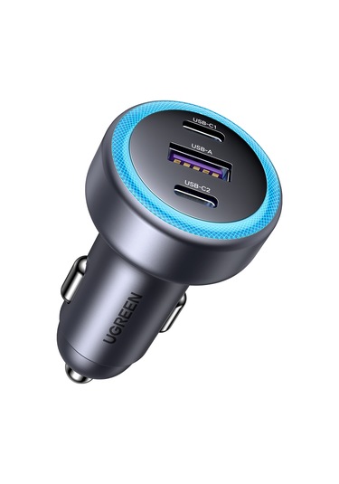 Ugreen 30w 3 Portlu Araç İçi Şarj Cihazı Çakmaklık Adaptörü, 45843