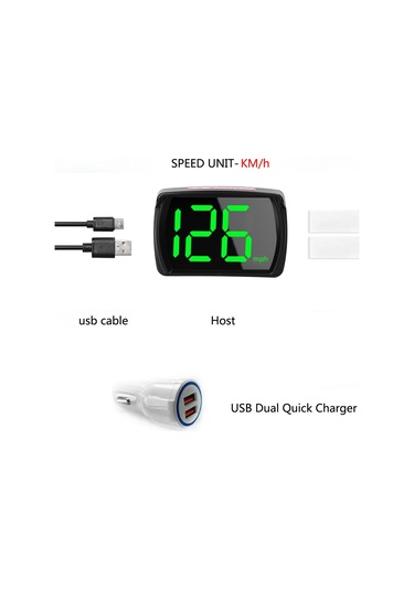 Shineyee Kknoon Gps Hız Göstergesi Led Büyük Yazı Fontu İle Araç Baş Üstü Ekranı, Otomobil, Kamyon, Suv, Motosiklet İçin