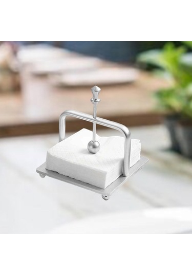 Homyl Peçetelik Metal Dekoratif İçecek Peçete Kutusu Yemek Gümüş