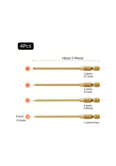 Xuweiwei 4 İn 1 Rc Alet Seti Varyant Altıgen Vida Ve Somun Sürücü 1.5mm 2.0mm 2.5mm 3.0mm Model Araba Tamir Metal