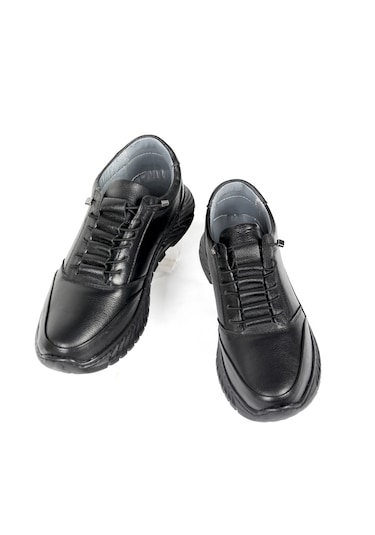 Iç Dış Hakiki Deri Comfort Taban Ortopedik Günlük Erkek Ayakkabı Siyah