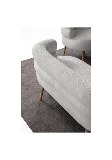 Barel Özel Tasarım Çay Seti Koltuk Takımı,berjer Ve Puf Ofis Balkon Cafe Bahçe Salon Mobilyası 4 Lü Takım Beyaz Beyaz