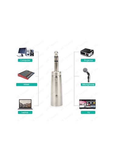 3-Pin Xlr Erkek To 6.35Mm Stereo Erkek Ses Kablosu Mikrofon Adapt