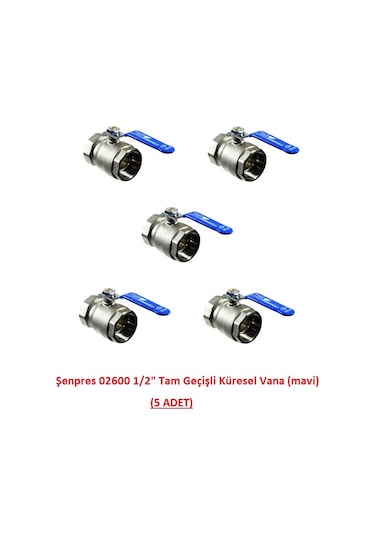 Şenpres 02600 1/2" Tam Geçişli Küresel Vana (mavi) 5 ADET