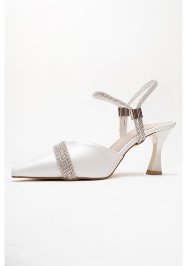 Lavıe Sedef Cilt Şerit Taşlı Kadın Abiye Ayakkabı Sedef