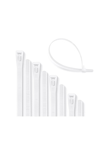 Tekrar Kullanımlık Kablo Bağı 7.5x370 Beyaz 100 Adet