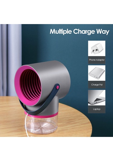 Shineyee Usb Şarjlı Evcil Sinek Ve Komar Yakalama Lambası - 360 Işık Dalgalı, Gürültüsüz, Güçlü Vortex Teknolojisi - Koyu Gri