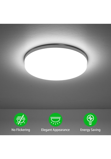 Vkemall 24w Led Tavan Lambası, Ac85-265v, 2800-3200k Sıcak Beyaz Işık, Dairesel Desen, 2160lm Parlaklık Sıcak Beyaz