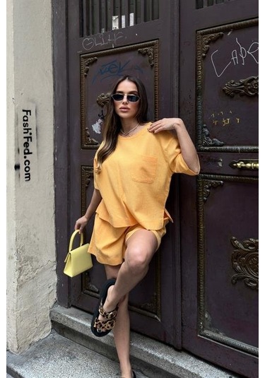 Supplierby Freesia Regular Tişört Takım 9348-08 Hardal