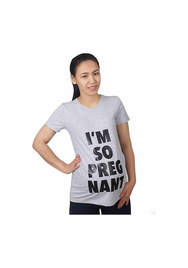 Mummy's Baby Hamile Tişört Pregnant Gri