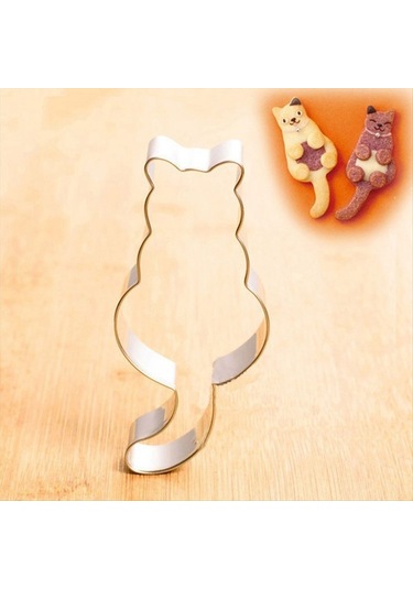 Gatherco Kedi Şeklinde Alüminyum Kek Kalıbı Kurabiye Kesici Kalıp Şekerleme Pişirme Aksesuarları Diğer