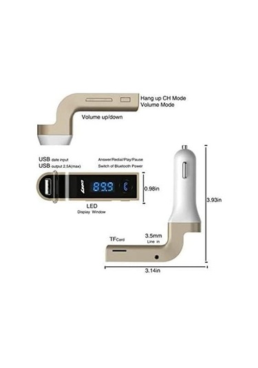 Carg7 Sd Usb 4.0 Bluetooth Çakmaklık Fm Transmitter