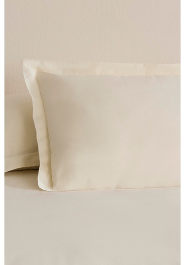 Karaca Home Basic Volanlı 2'li Yastık Kılıfı Ekru 50x70 Cm Ekru
