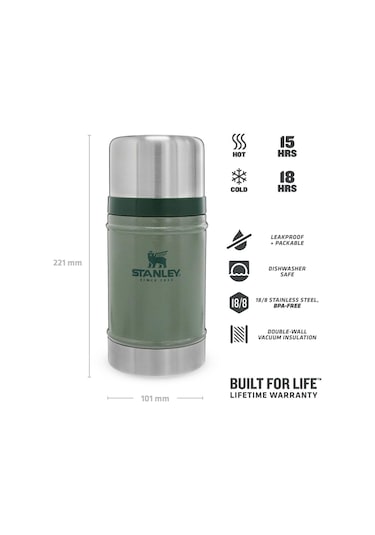 Stanley Klasik Vakumlu Çelik Yemek Termosu 0.70 LT Yeşil