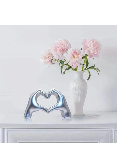 Yuntech01 Scandinavian Tarz Aşk İşareti Resin Figür, Ofis Ve Ev Dekorasyonu, İçin Uygun Beyaz 7.5 Cm