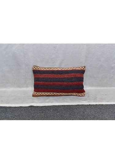 Zehra Abla Halı Yeni El Dokuma Dekoratif Lumbar Kilim Kırlent Yastık Kılıfı 6124